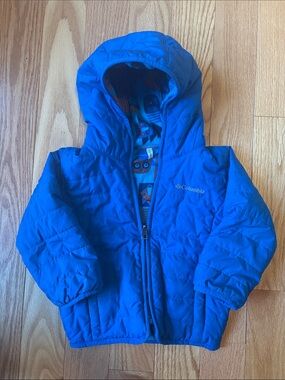 Columbia Electric Blue Hooded Puffer Jacket